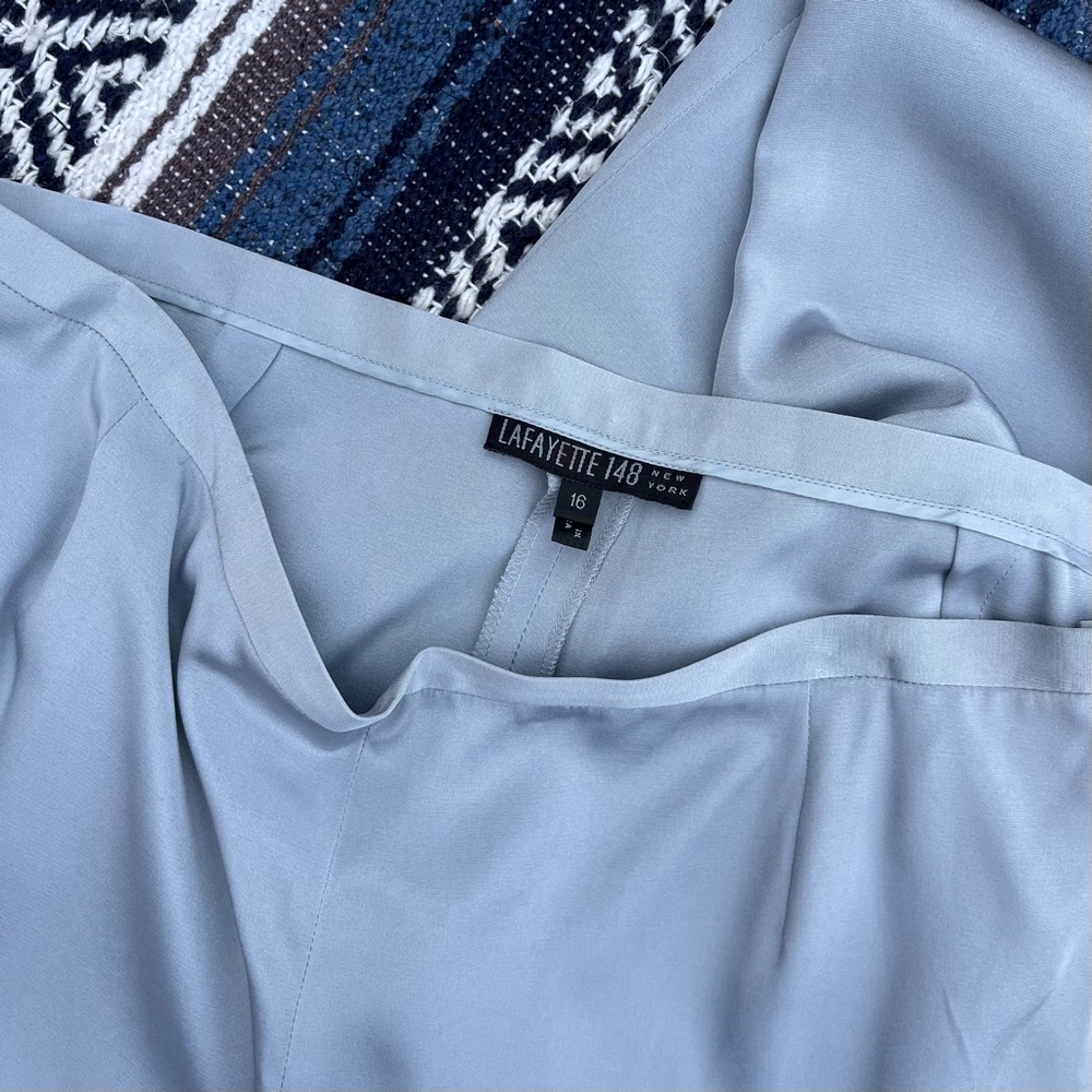 Lafayette 148 New York Gray Silk Pants Size 16